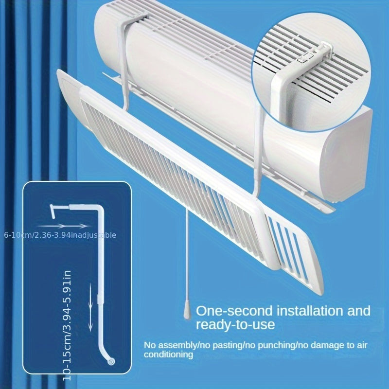 Universal Wall-Mounted Wind Deflector for Air Conditioning Adjustable Plastic
