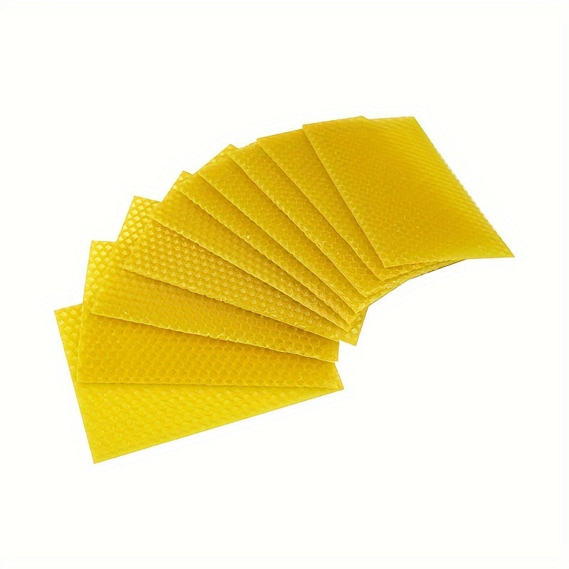 10 láminas de cera de abejas natural para colmenas, para apicultura, fabricación de velas y encerado de suelos