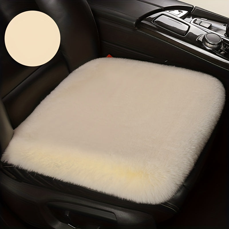 Winter Car Seat Cushion Thick Fleece Faux Rabbit Fur Rectangular Cover