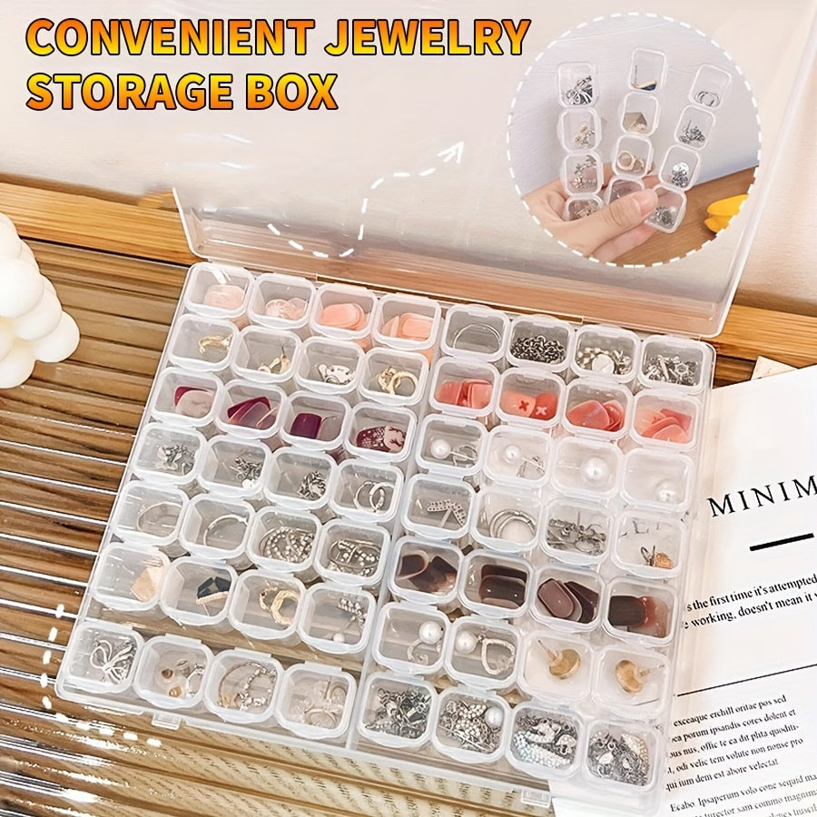 Multi-Compartment Jewelry Organizer with Lid for Cosmetics Beads and Pills Stackable Space-Saving Storage