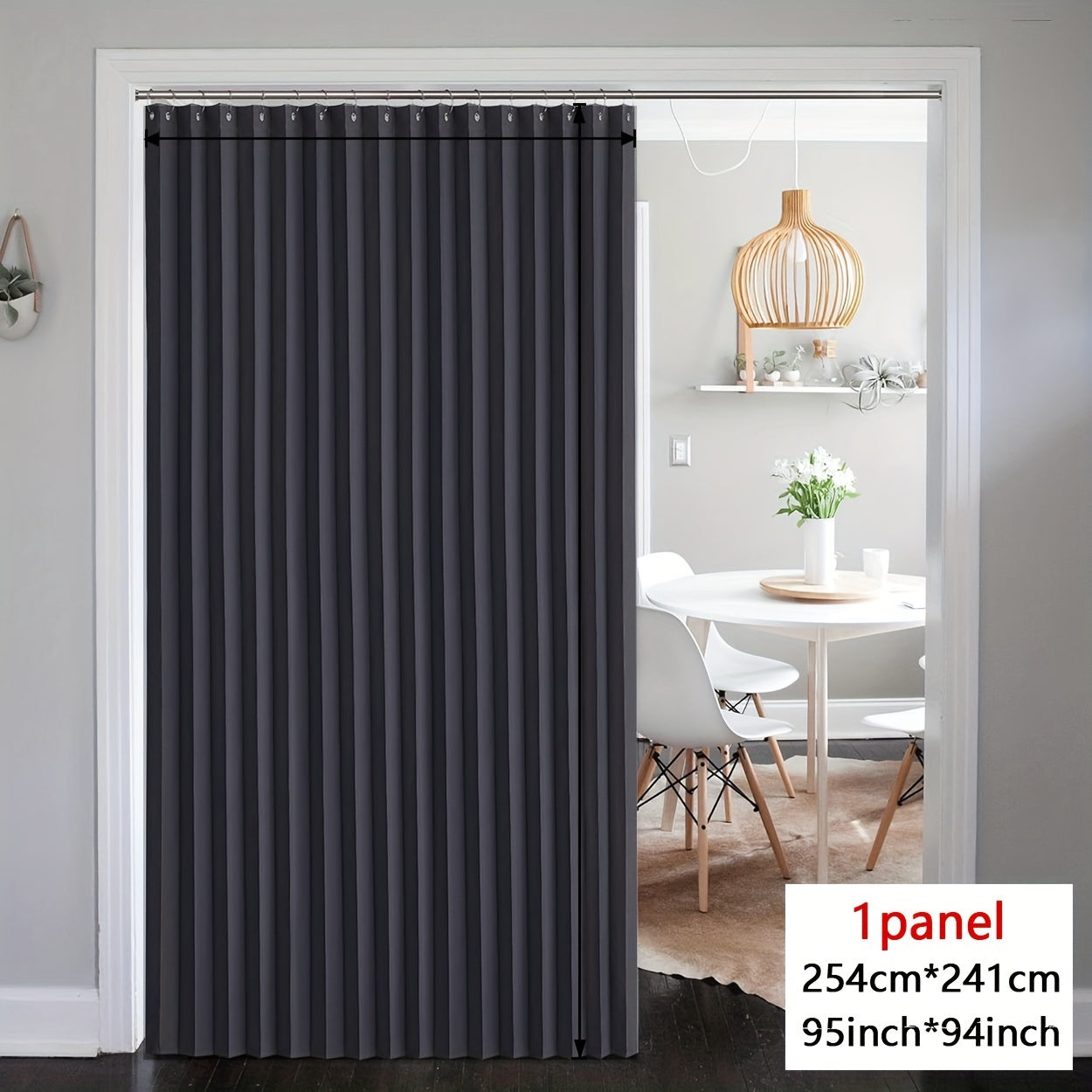 Folding Curtain Waterproof Stain-Resistant Privacy Divider for Living Room Bedroom Kitchen