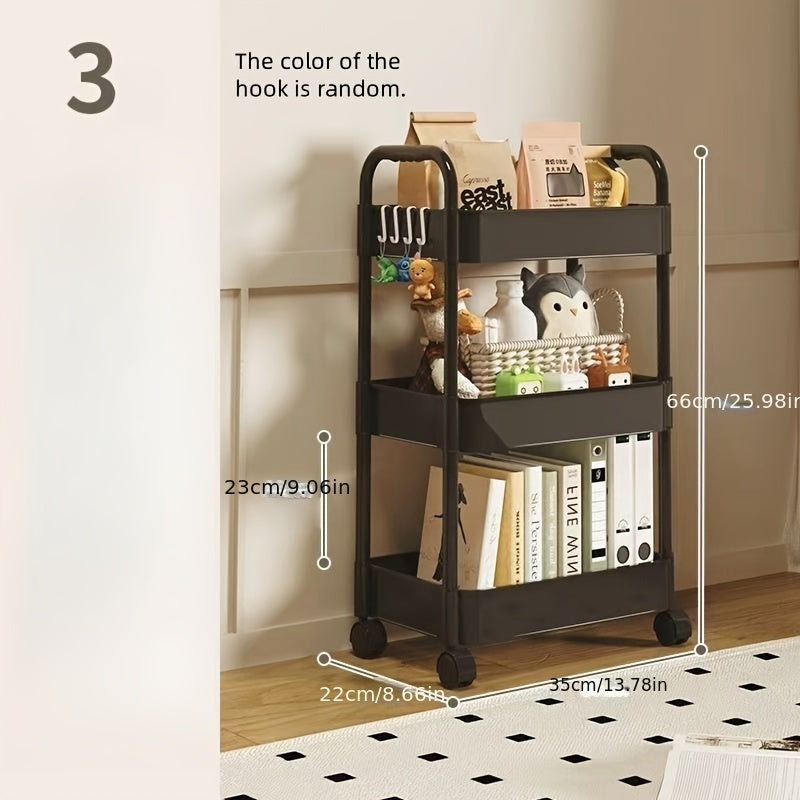 Multi-Layer Storage Floor Trolley for Kitchen and Bathroom Organization