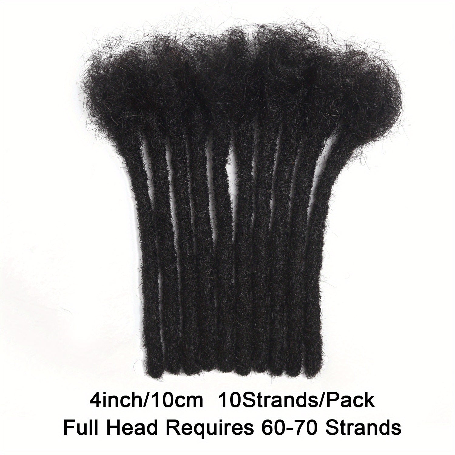 Handmade Dreadlocks Extensions 10 Strands Human Hair Dyeable Curly Twisted