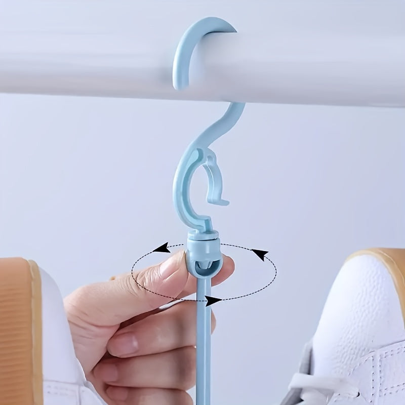 Juego de estantes de plástico con doble gancho para secar zapatos 1 3 6 piezas Organizador de calzado Balcón Lavandería