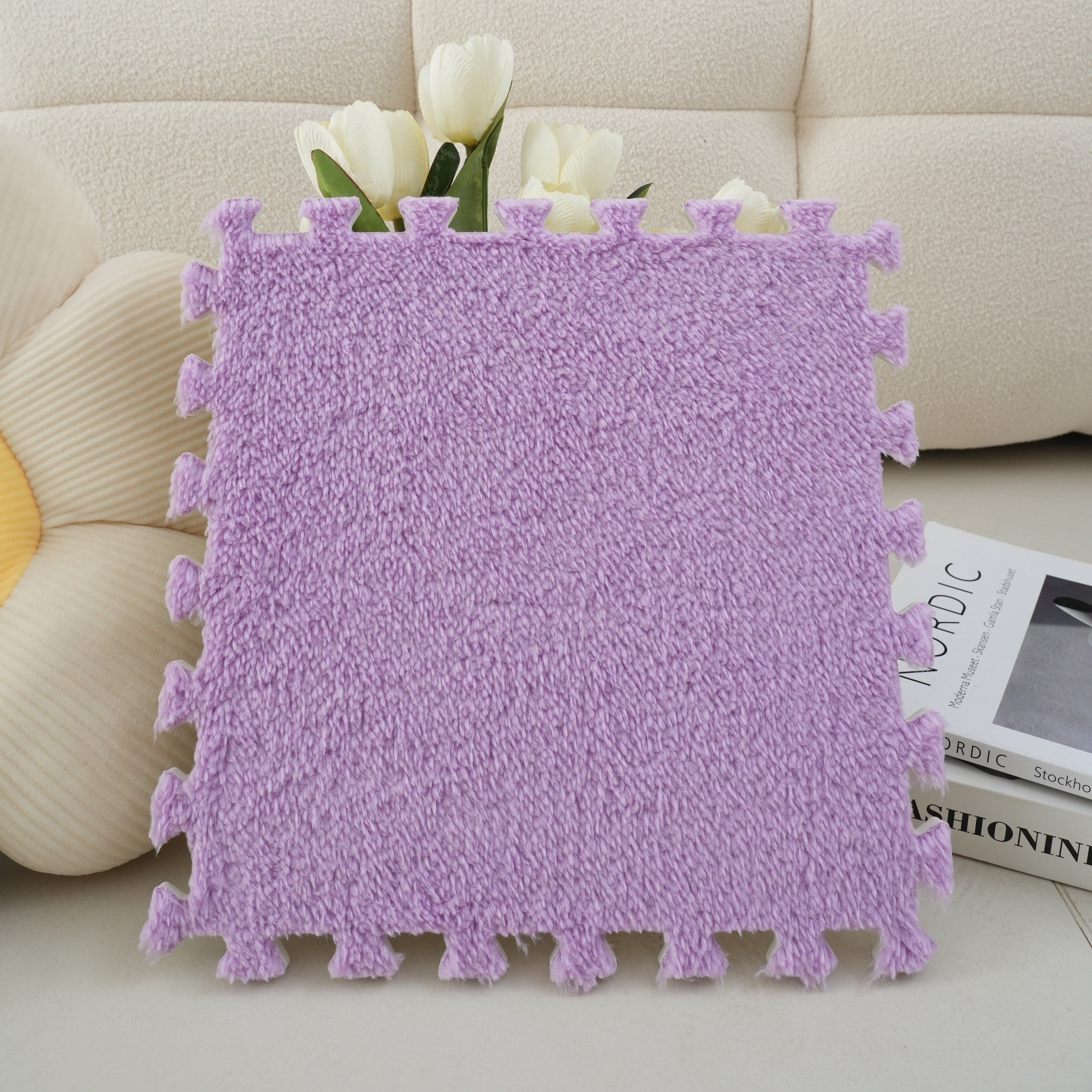 Spliced Carpet Rug for Living Room Bedroom Washable Dirt Resistant Large Area Mat