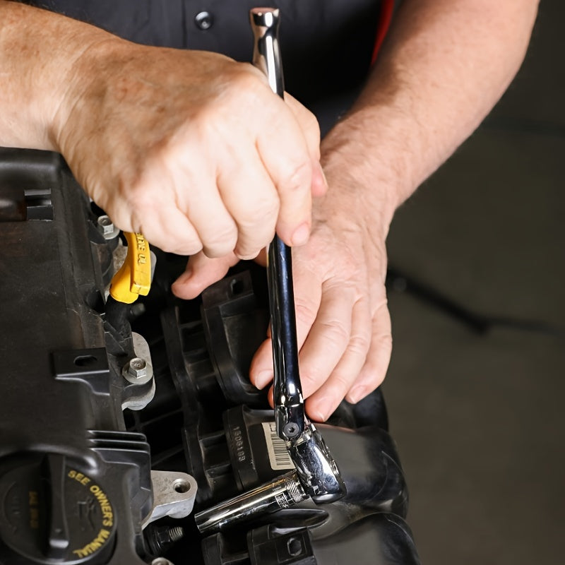 6-Piece Flex Head Ratchet Set Chrome Vanadium Steel 1/4 3/8 1/2 Inch