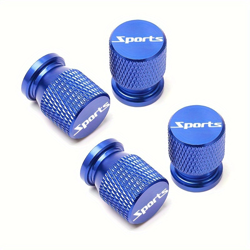 Set of 4 Aluminum Gold Tire Valve Caps Leak-proof Corrosion-resistant for Cars Bikes