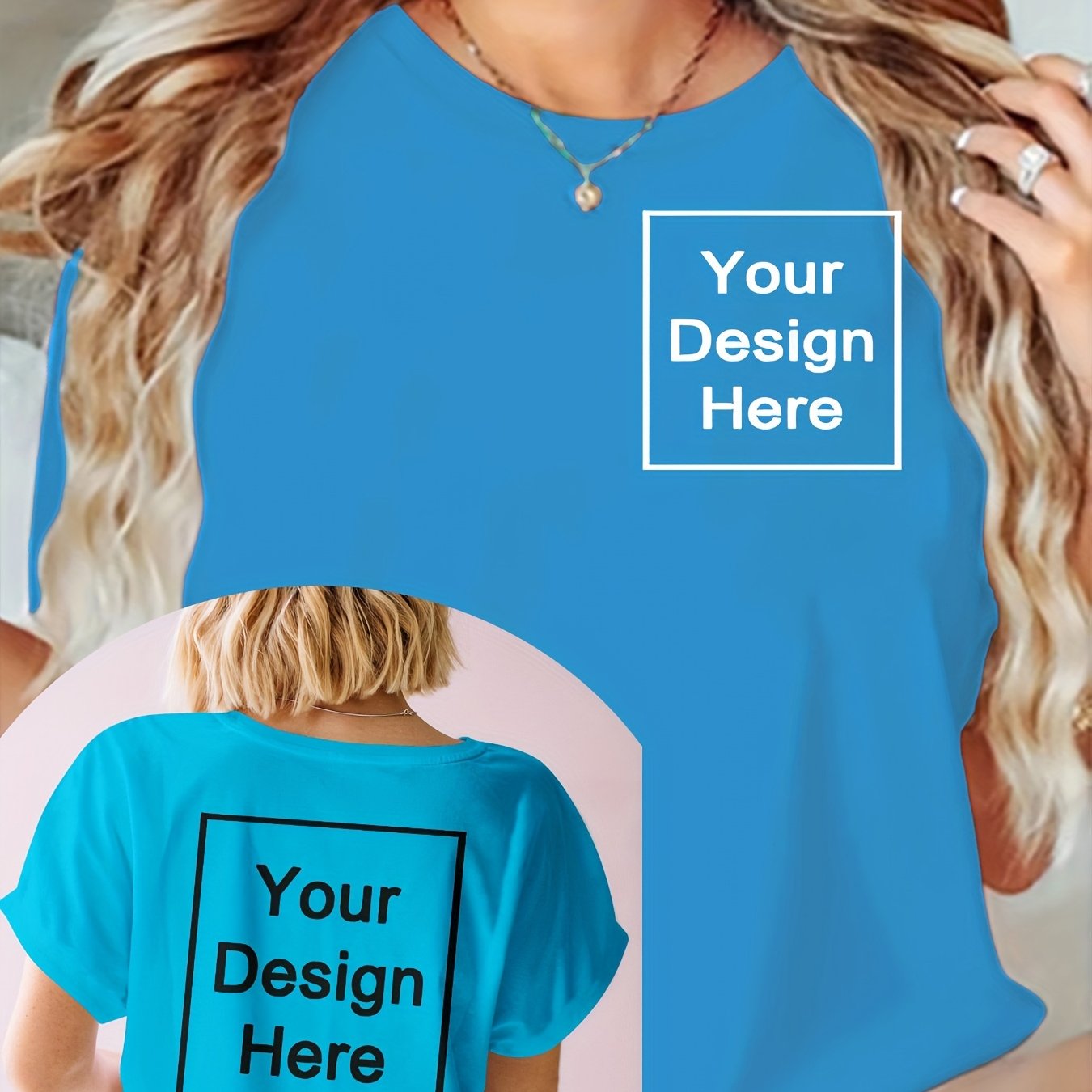 Camiseta deportiva casual para mujer de talla grande azul de manga corta uniformes de entrenamiento personalizados