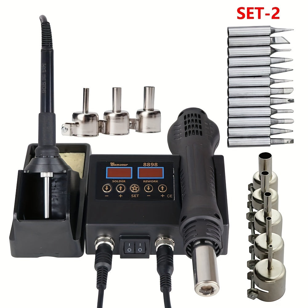 LCD payvandlash stantsiyasi raqamli ko'rsatkich bilan va payvandlash qaytish stantsiyasi asboblar to'plami 8898, mobil telefonni ta'mirlash va xizmat ko'rsatish uchun.