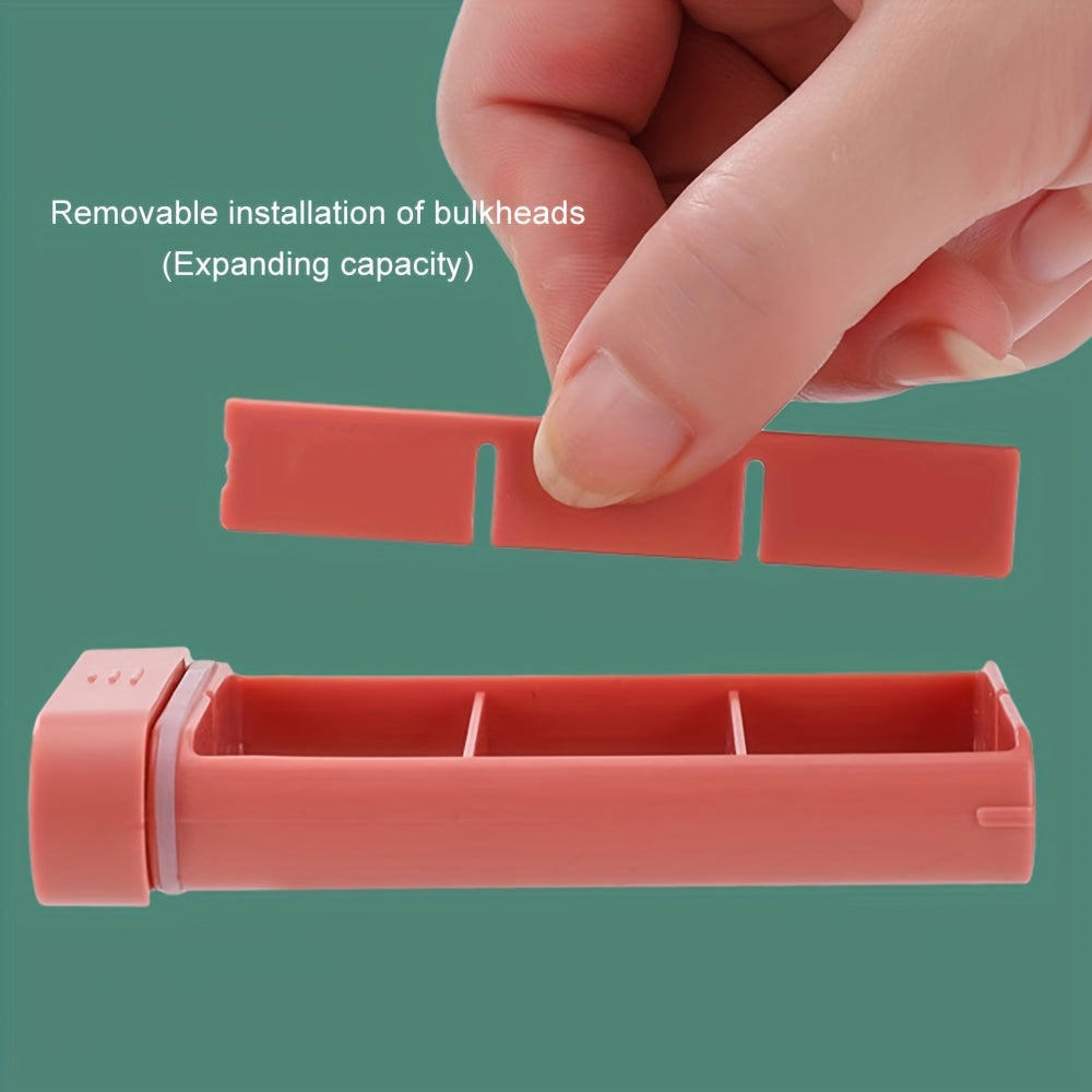 Universal Compact 6-Day Pill Organizer in Beige Gray Green Portable Travel