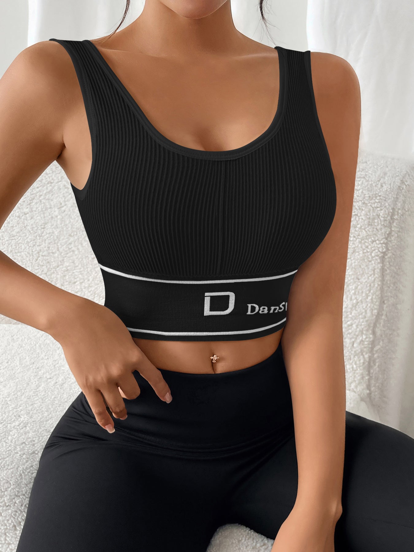 Plus Size Sports Bra Tank Top Non-Padded Backless Yoga Running