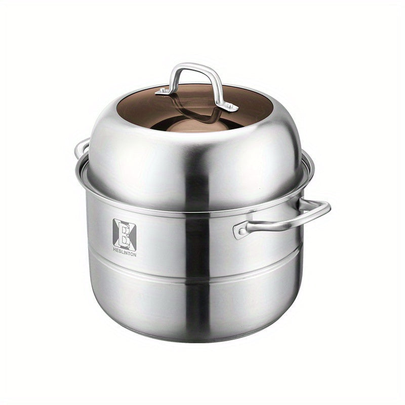 Удобная и универсальная пароварка из нержавеющей стали с двойной паровой решеткой - отлично подходит для приготовления рыбы и супов, идеальный подарок для кухни