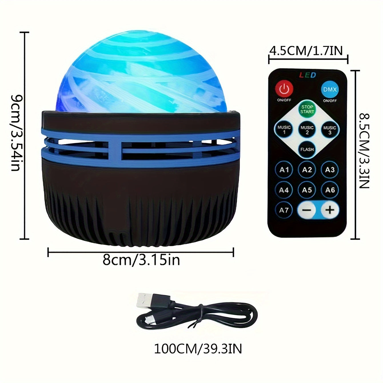 LED Night Light with Remote Control, Color-Changing Star Projector for Bedroom and Party
