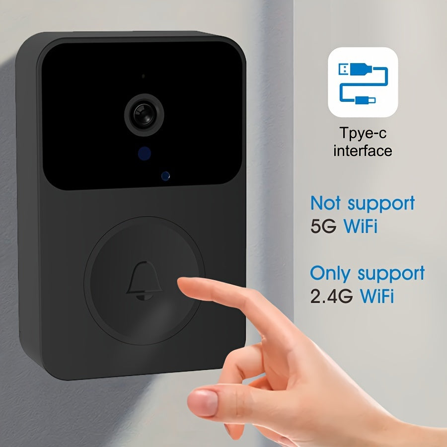 Wireless Doorbell Camera with Night Vision Voice Intercom Wi-Fi App Monitoring
