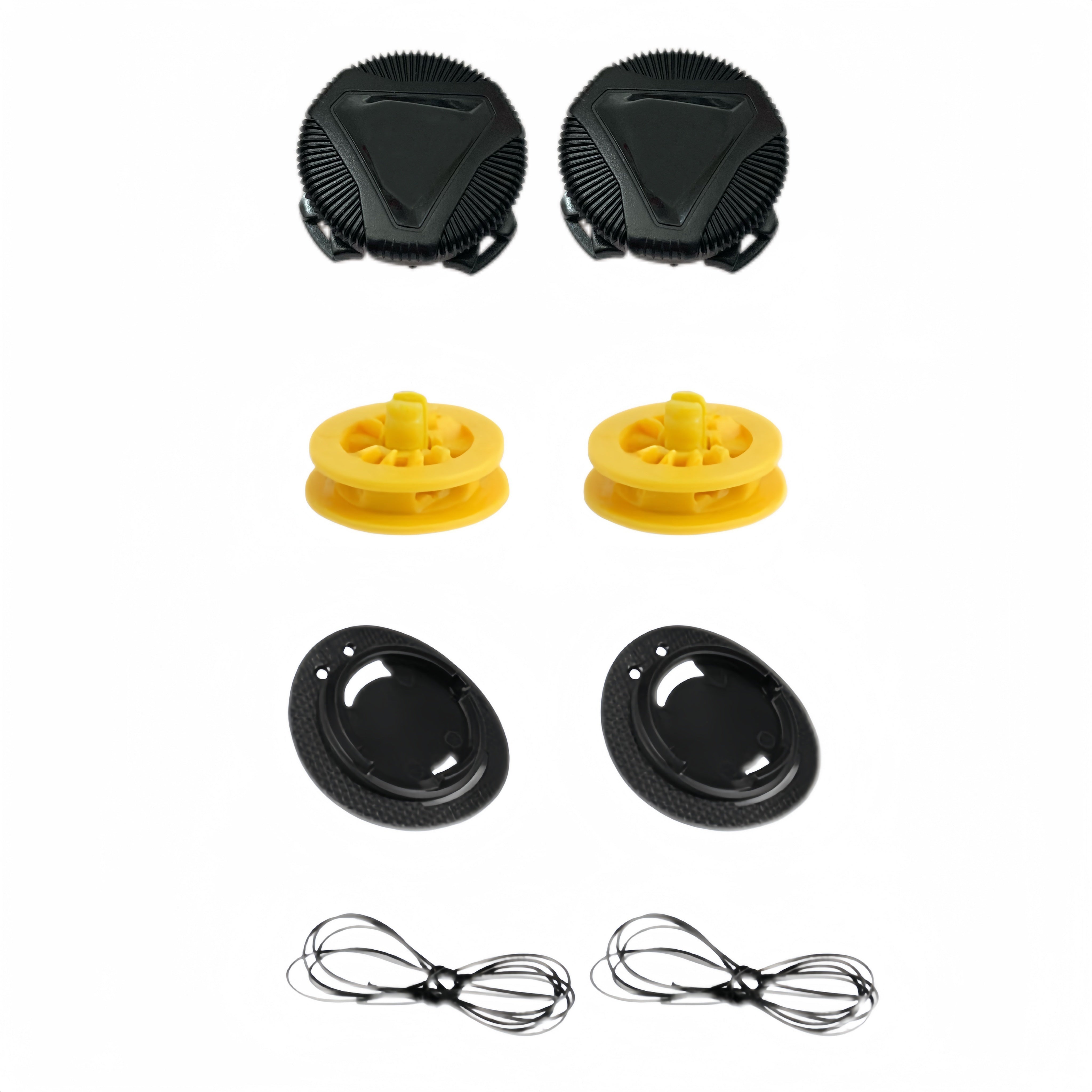 Unisex Plastic Sneaker Accessories - Rotating Button Fasteners, White Black