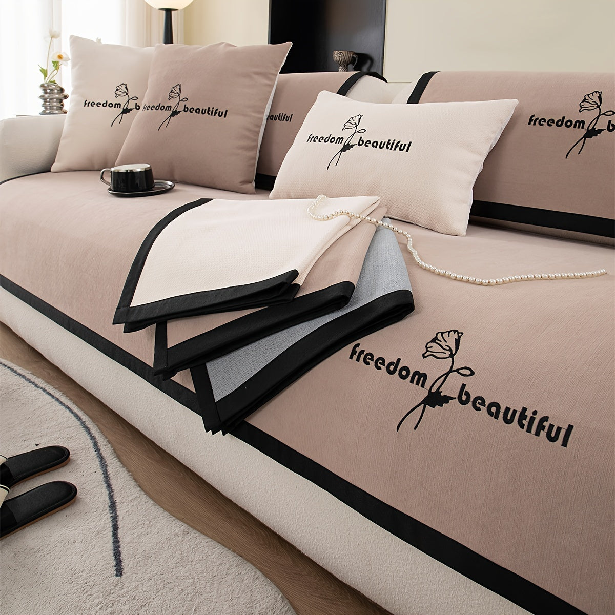 Zamonaviy polyesterli divan qopqog'i himoyachisi, kreslo, loveseat, 3-4 kishilik bo'lakli bo'lak