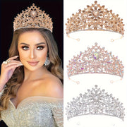 Prinsessa Bridal Tiara To'plami Rhinestone To'y Soch Aksesuarlar Zamonaviy Taxt Maxsus Tadbirlar uchun