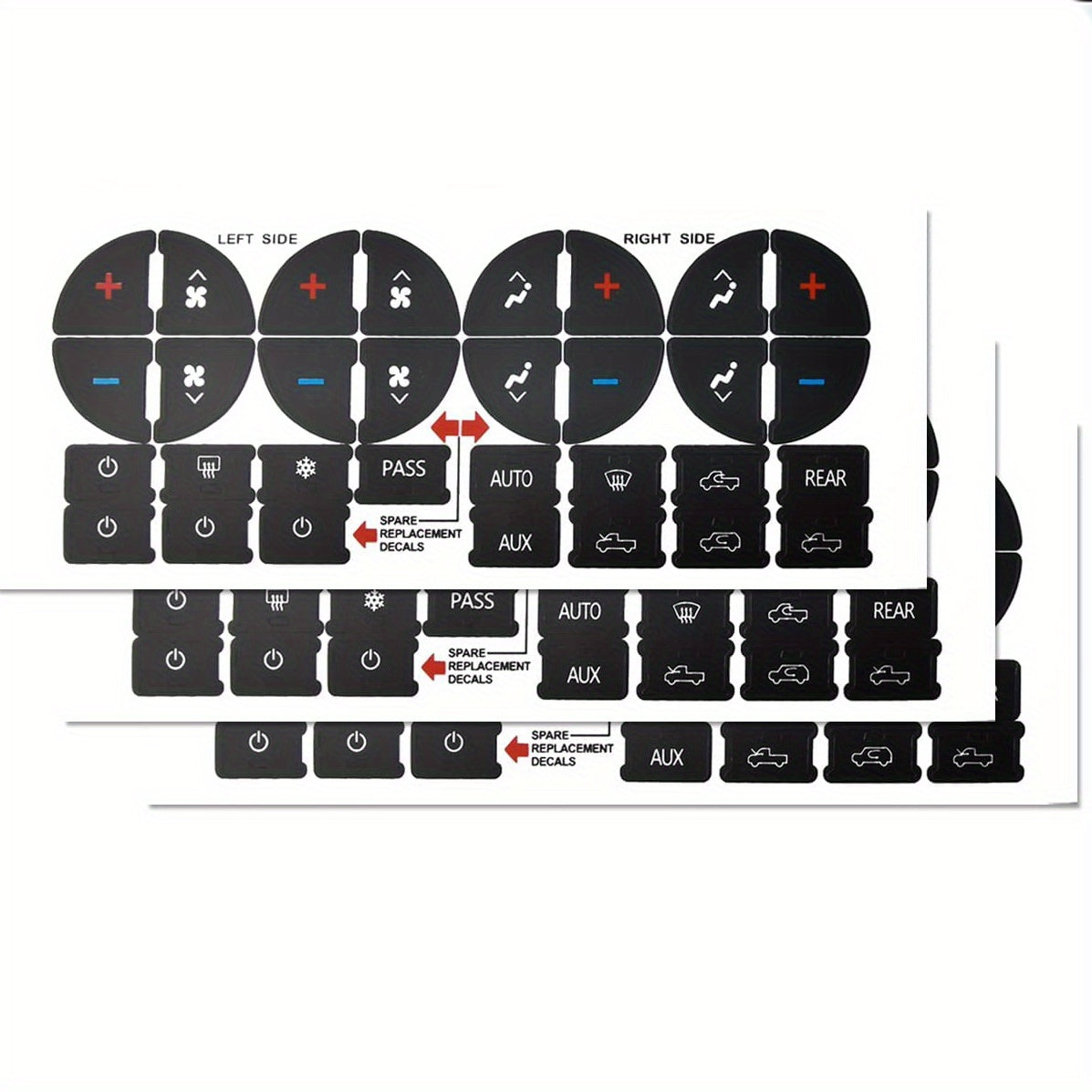 Auto Dash Button Repair Sticker Replacement for Climate Control Decals