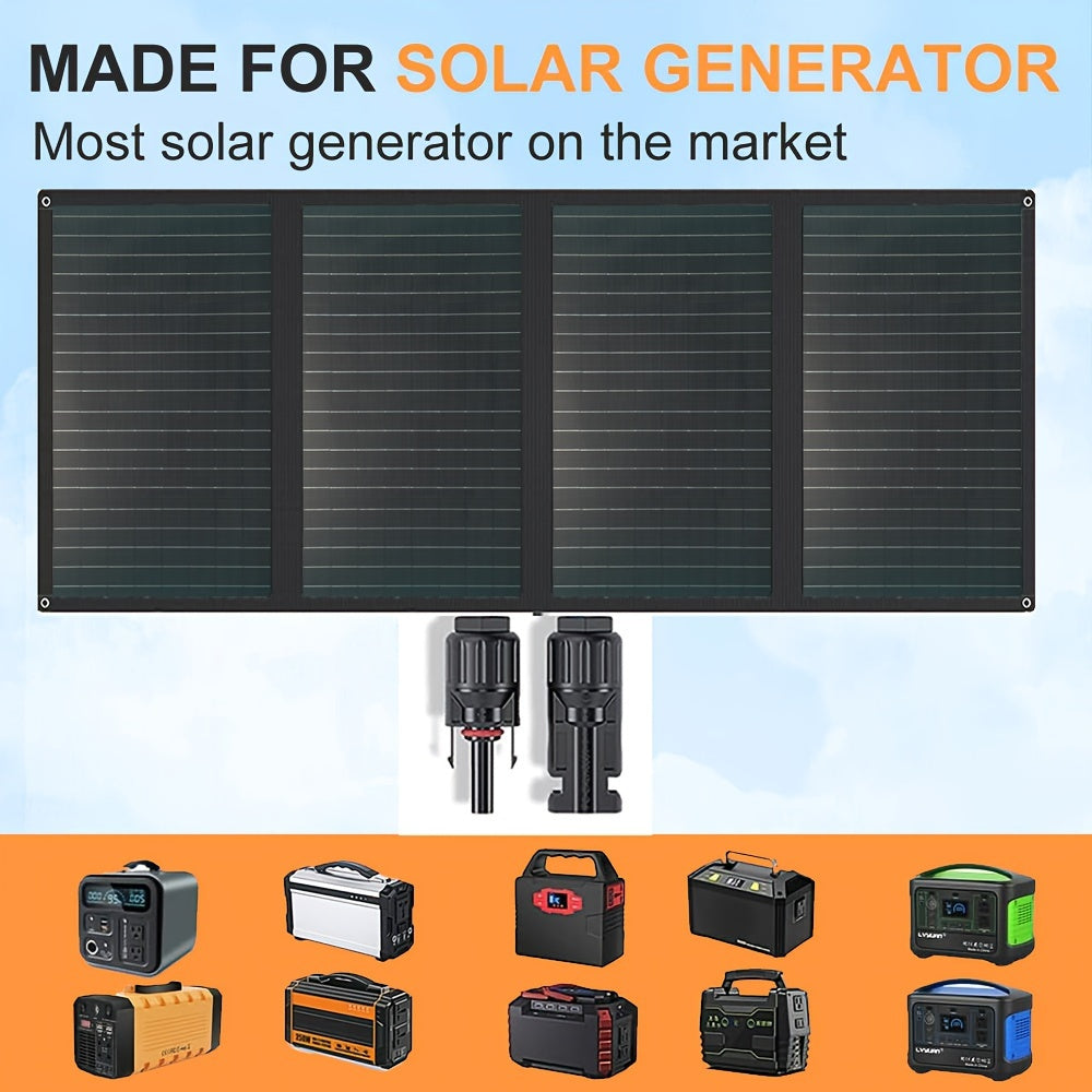 160W Portable Foldable Solar Panel with Adjustable Kickstand for Camping and RV Off-Grid