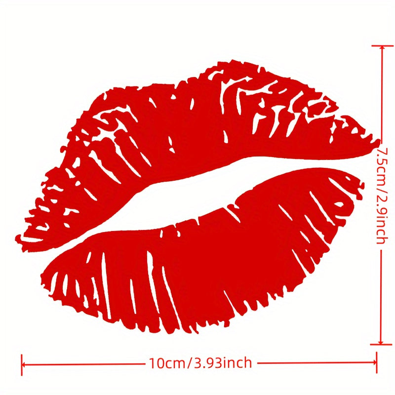 Pegatinas de coche impermeables con estampado de labios para mujer, logotipo de beso, calcomanías para la ventana trasera