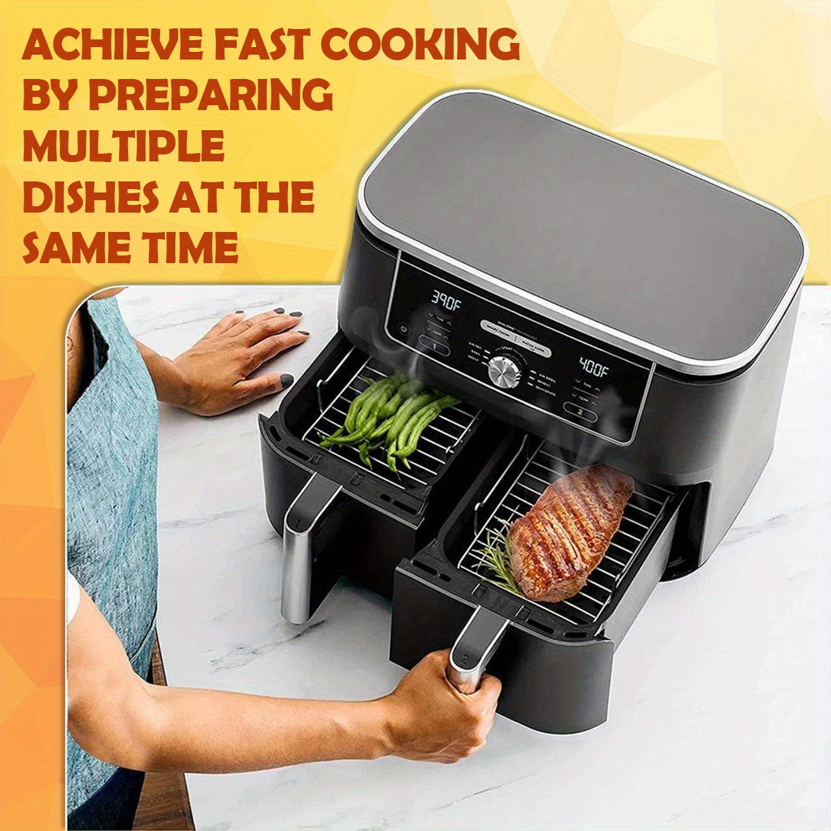 4-Donali Havo Qovurish Qurilmasi Aksesuarlar to'plami, Silikon mato va zanglamaydigan po'lat panjaralar bilan, Ikki Zonal Havo Qovurish Qurilmalari uchun