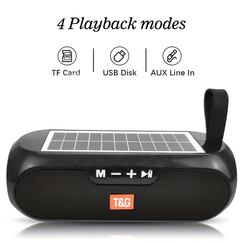 Wireless Solar Speaker with 10W Power, IPX-4 Water Resistance, Bluetooth FM Radio