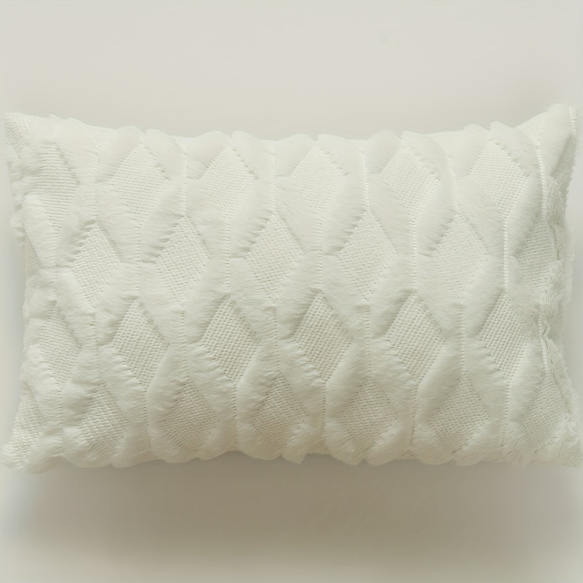 Yumshoq Diamond Quilted Throw Pillow Cover Birxil Rangi Zipper Yopilishi