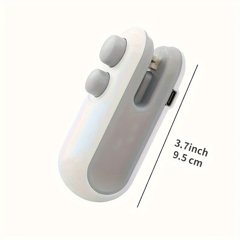 Portable Snack Sealer Handheld Bag Sealer with USB Rechargeable Battery and Clips