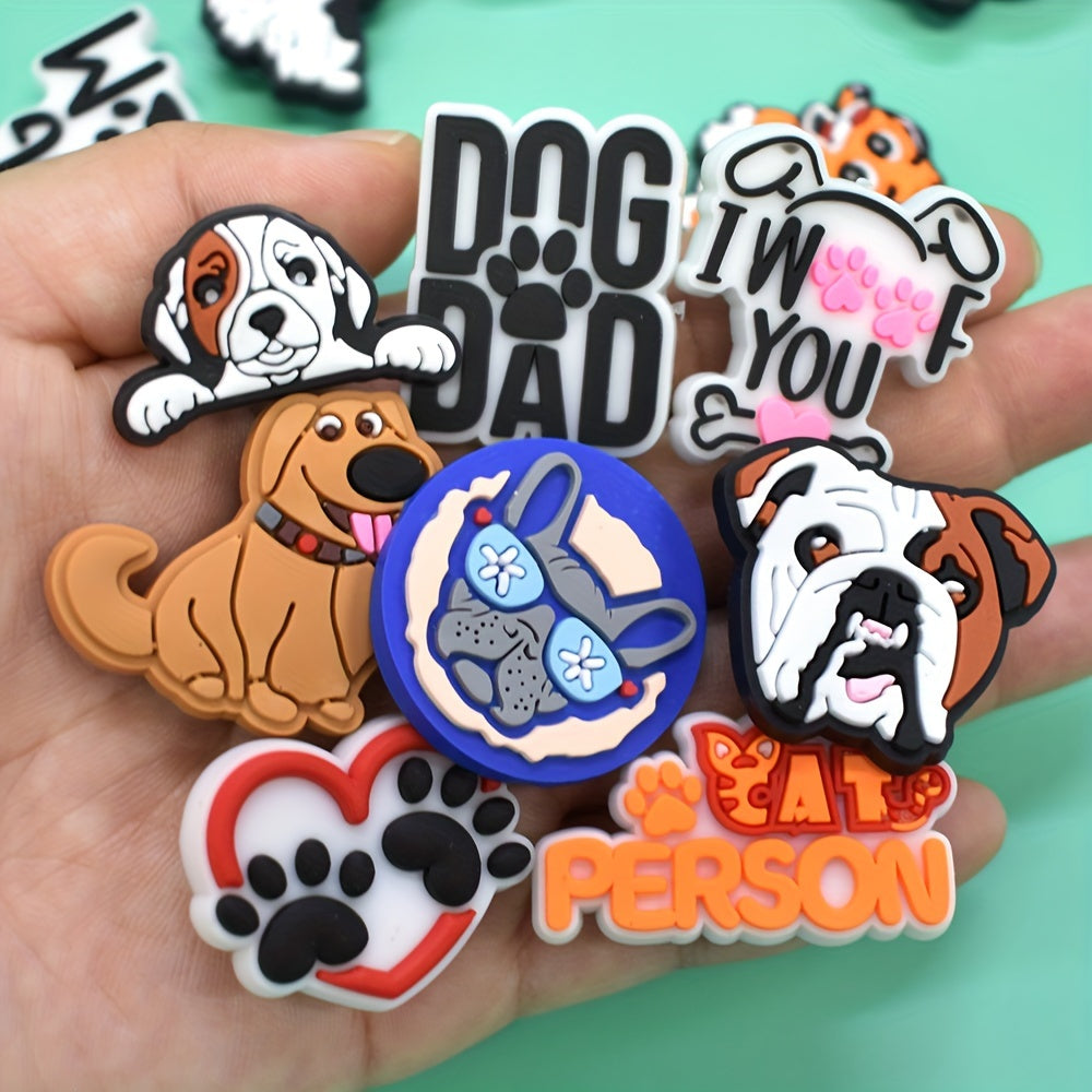 Unisex PVC Shoe Charms 23-28 Pcs Dog Paw Decor for Sandals and Wristbands