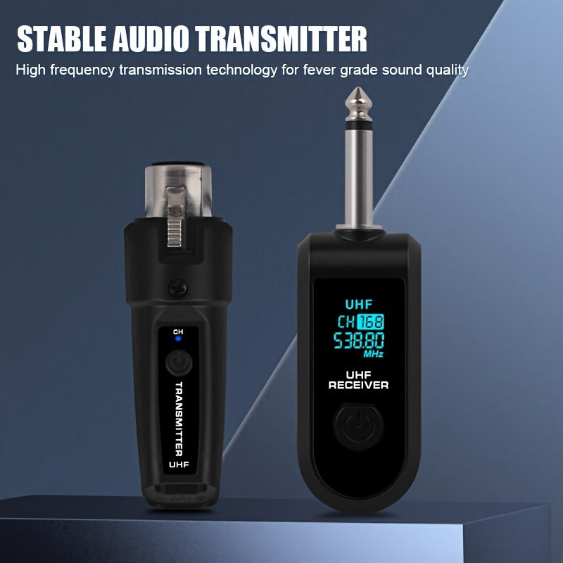 Wireless Microphone System 2.4GHz Transmitter and Receiver for XLR and 6.35mm Microphones