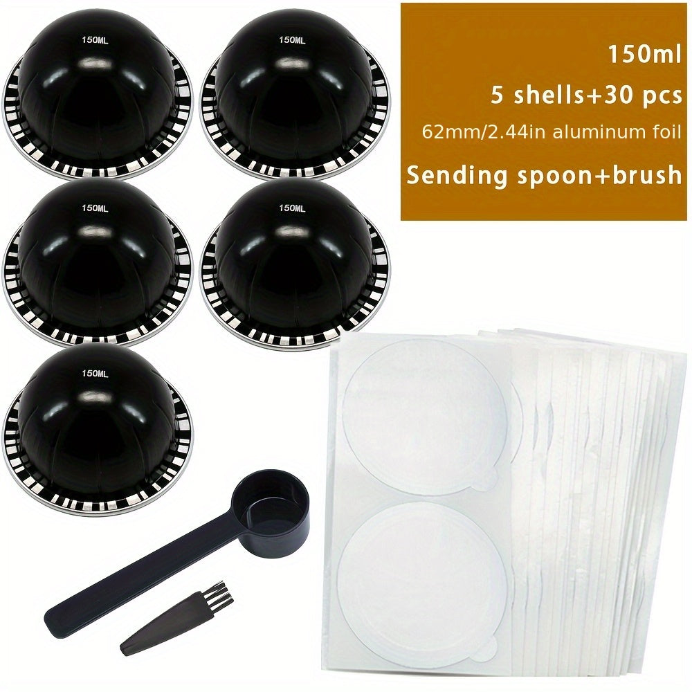 Refillable Aluminum Coffee Pods Black for Nespresso Vertuo Set of 1