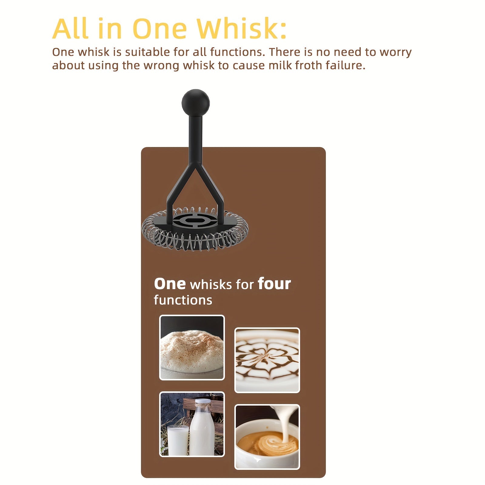 4-in-1 Automatic Milk Frother Black Stainless Steel for Coffee and Latte Art