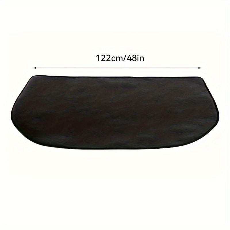 Fireplace Mat Heat-Resistant Double-Layer Glass Fiber Silicone Large Rounded Corner Safety Tool