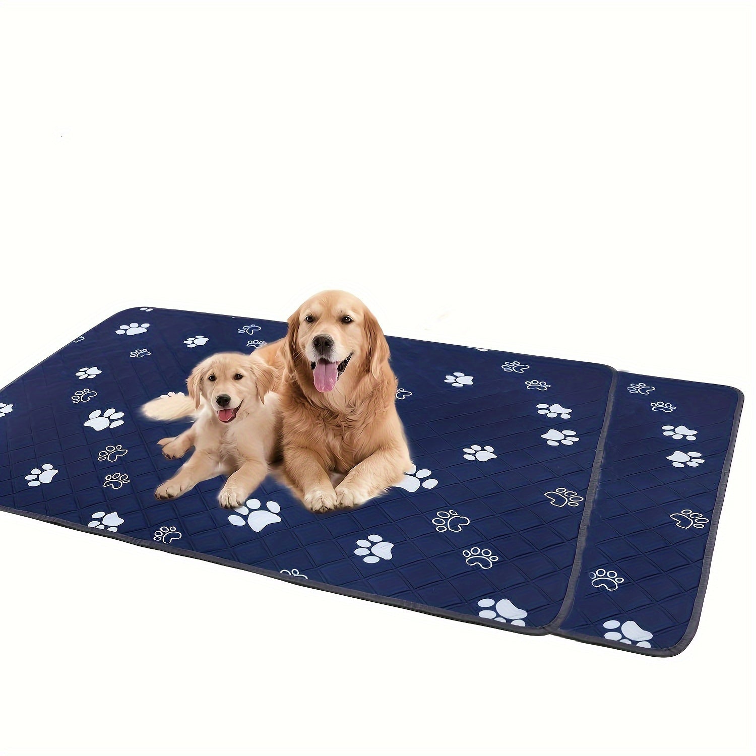 Navy Blue and Gray Reusable Dog Pee Pads Washable Absorbent Odor-Control Non-Slip for All Dog Sizes