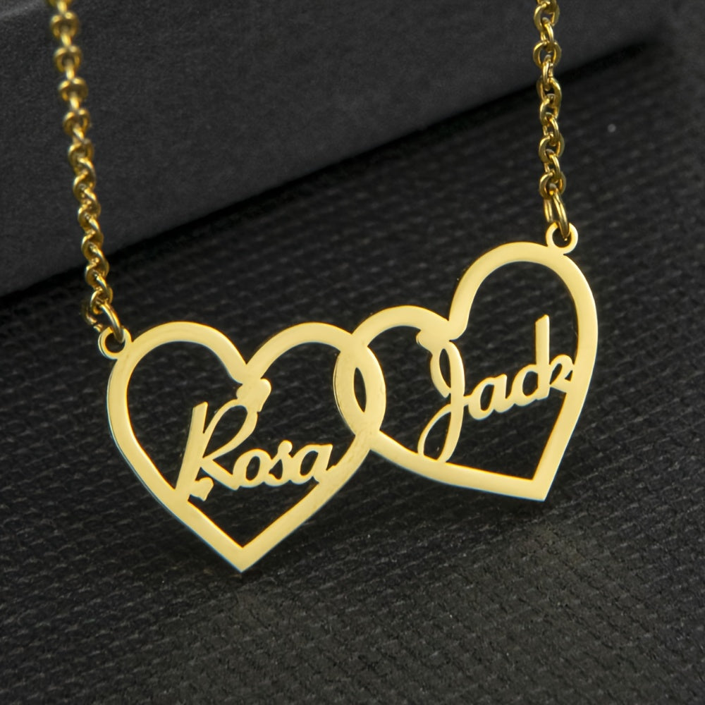 Shaxsiylashtirilgan zanglamas po'latdan yasalgan yurak marjon, o'yma bilan, 18K oltin qoplama, zamonaviy boho dizayni, juftliklar uchun mukammal sovg'a, ko'p maqsadli partiya aksessuar.