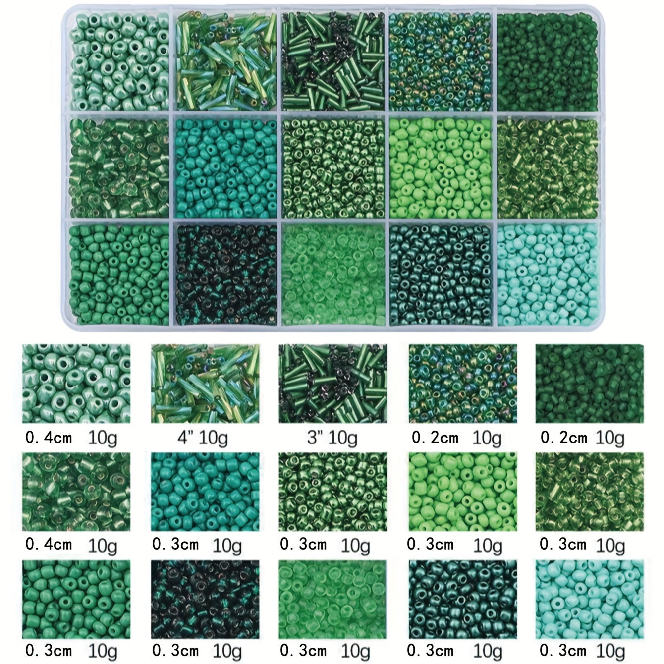 Jewelry Making Kit with Solid Color Rice Beads Tube Beads and Glass Beads