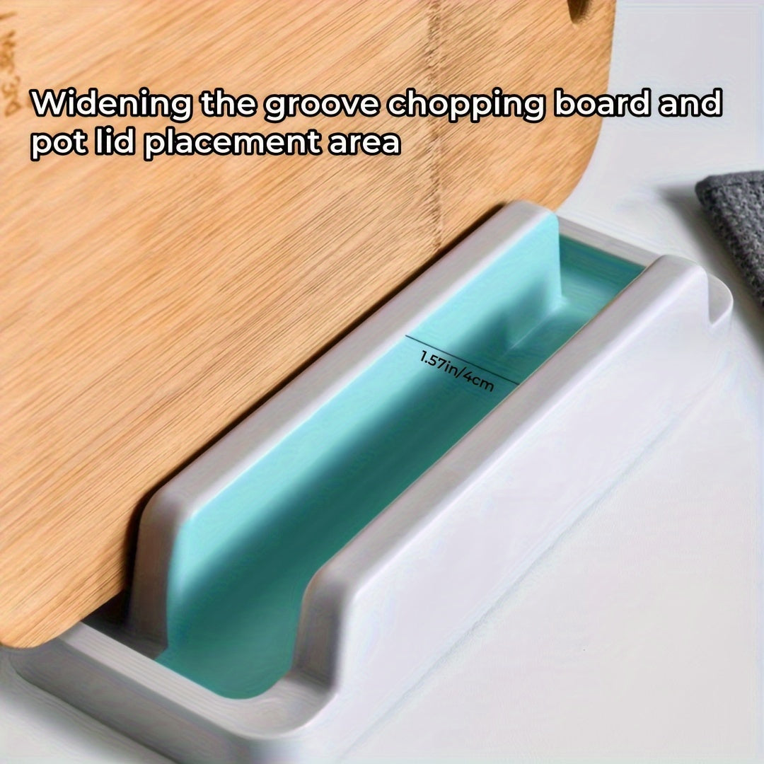 Modern Kitchen Storage Organizer with Cutting Board and Utensil Holder