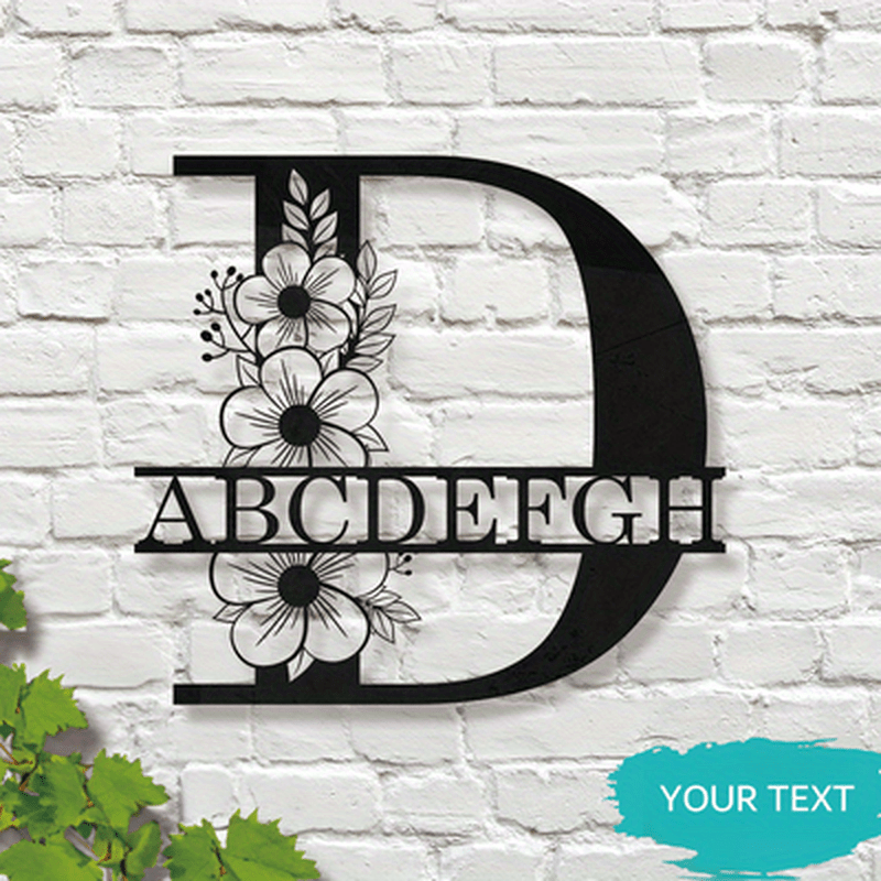 Personalized Floral Name Sign Wall Art for Home Decor and Weddings