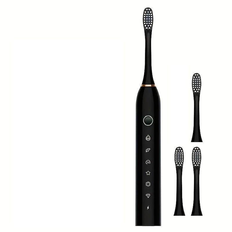 Kattalar uchun elektr tish cho'tkasi, 6 tezlikda, qayta zaryadlanuvchi, almashtiriladigan boshlar bilan