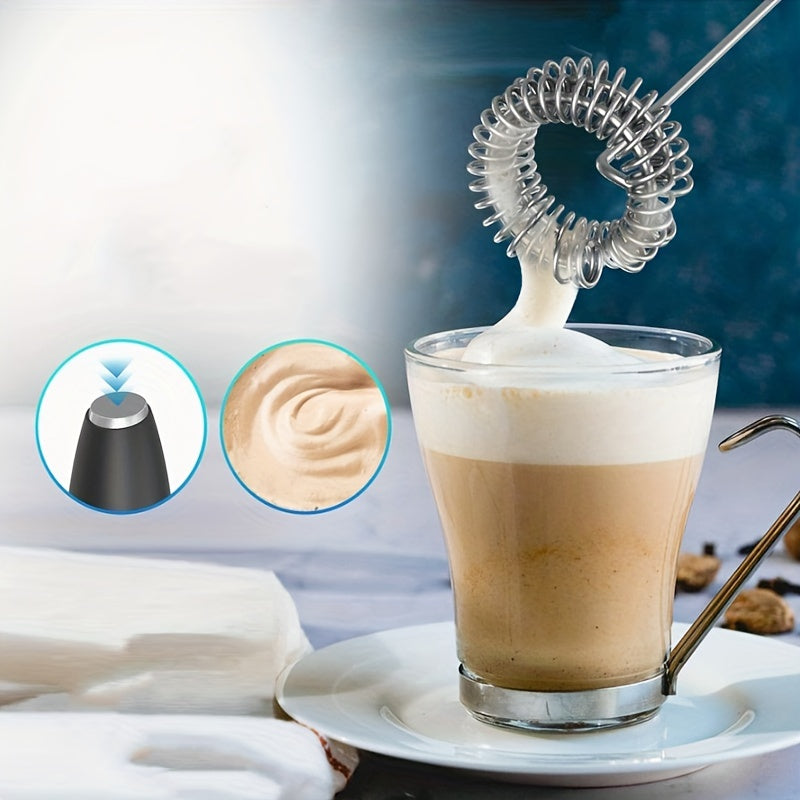 Portable Stainless Steel Electric Milk Frother Egg Beater 2-Speed Handheld Whisk
