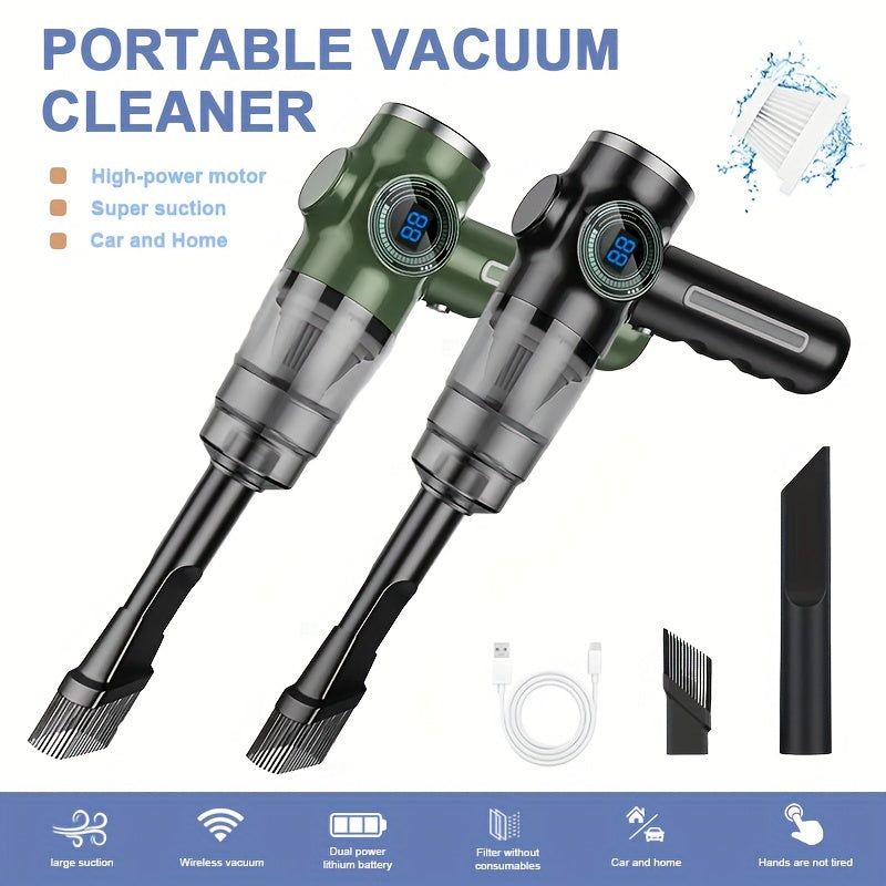 Mini Handheld Vacuum Cleaner 3-in-1 USB Rechargeable Car Office Home