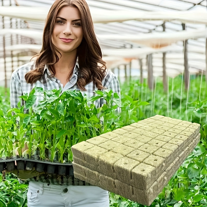 50/100 Pcs Hydroponic Rock Wool Plant Seedling Growing Medium for Cultivation