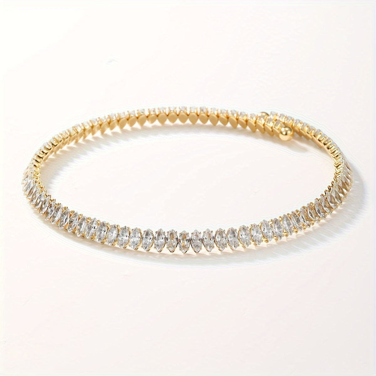 Collar de cobre con zirconia para mujer, chapado en oro de 18K, joyería elegante para ocasiones especiales