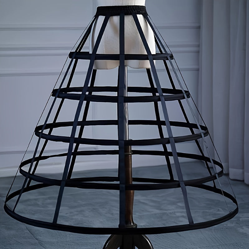 Black and White Hollow-Out Birdcage Petticoat for Wedding Gown and Dress Support