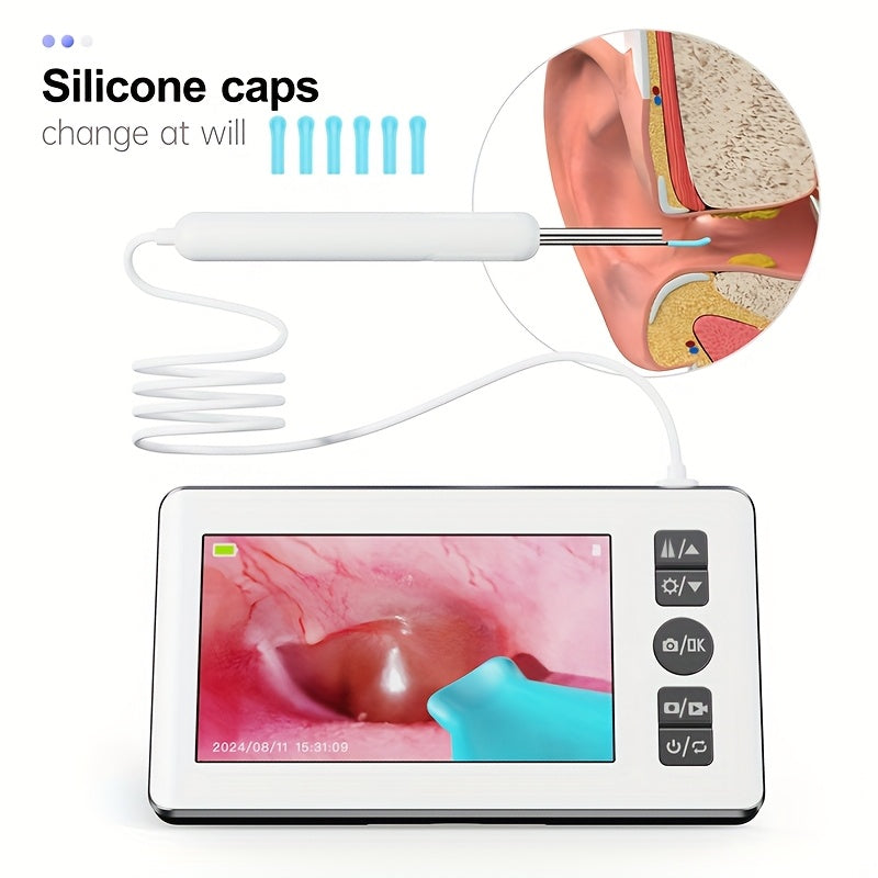 Portable Ear Endoscope with 10.92cm IPS Screen 1080P HD Camera and Recording