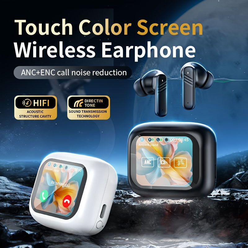 Wireless Touch Screen Headphones with Microphone and Noise Cancellation for Sports Gaming and DJ