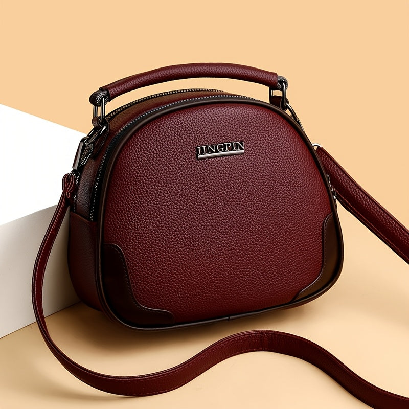 Bolso bandolera para mujer con compartimentos de doble cremallera, material sintético resistente al agua, ligero