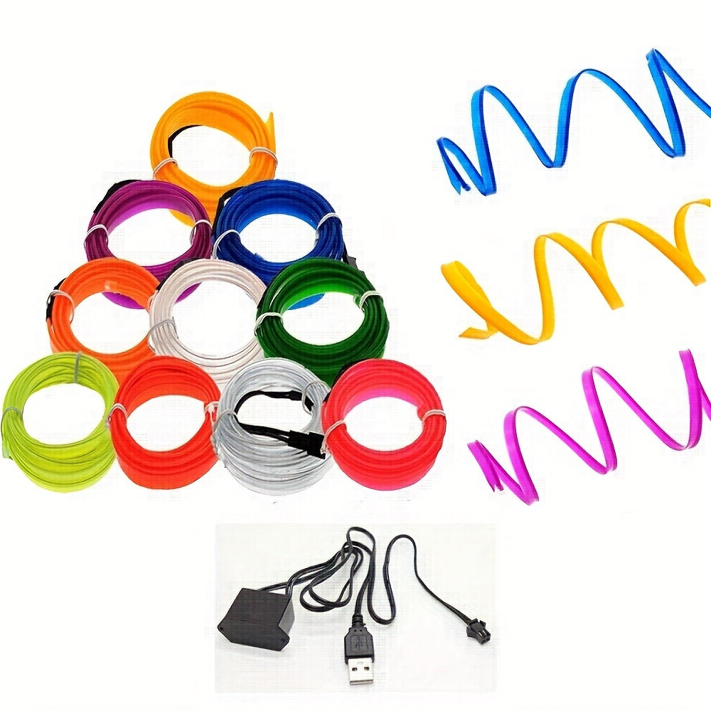 Car Interior LED Strip Flexible Neon Light Universal Auto Ambient Lamp 12V