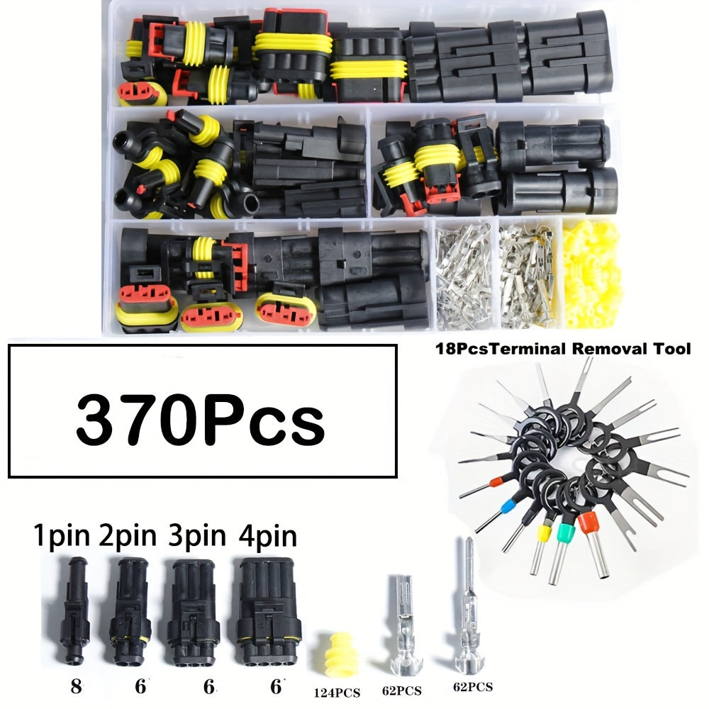 Male Female Electrical Connector Kit 2/10/12/20/40/272/370/640P Waterproof Wire for Car Boat Motorcycle