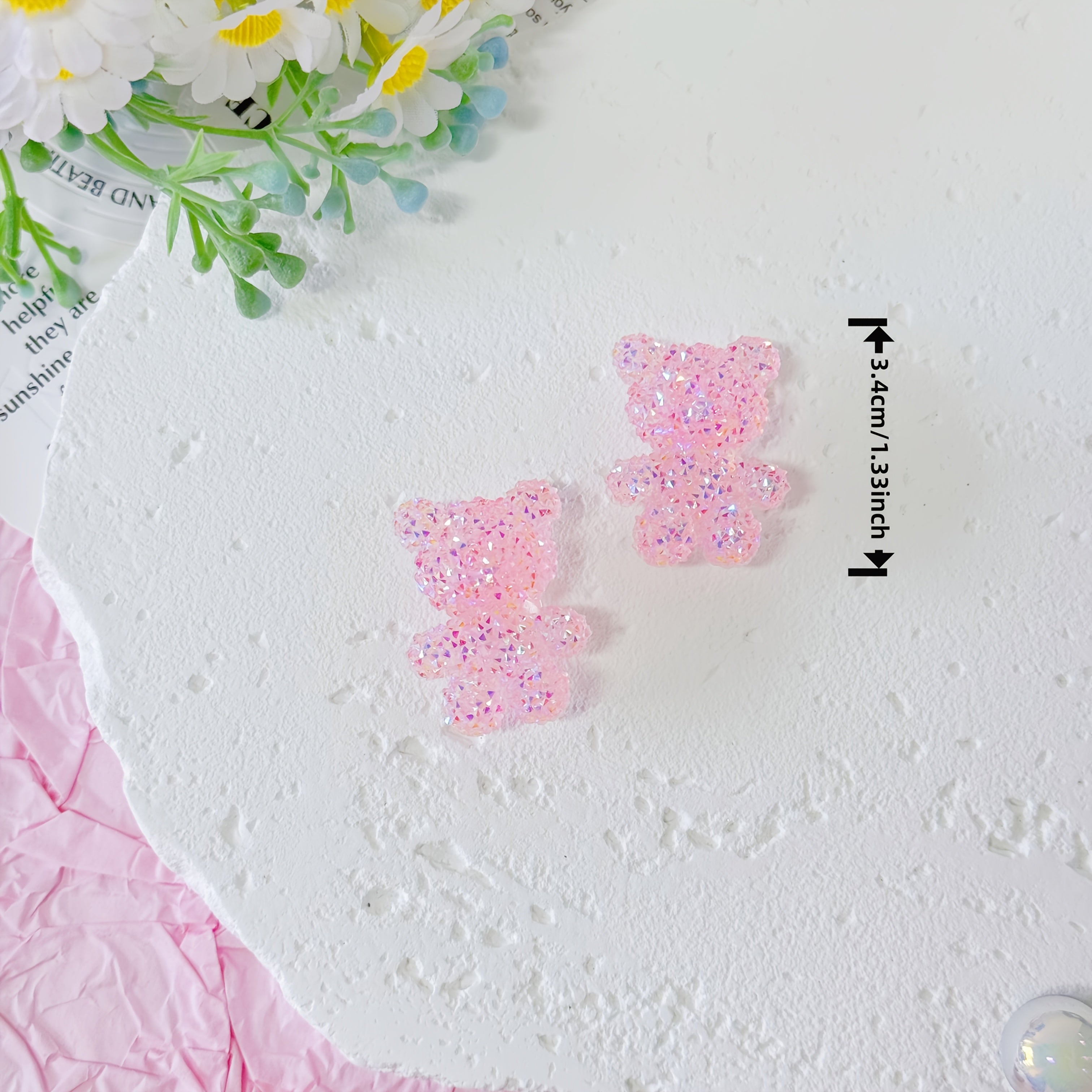 22pcs Pink Chain Bear Shell Starfish Shoe Accessories for Slippers and Beach Shoes